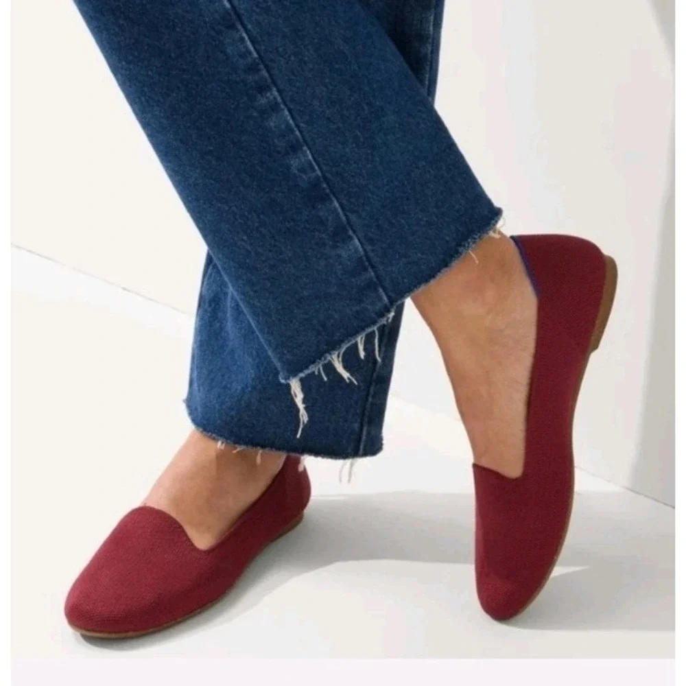 Rothys The Loafer Women's Size 8.5 US Dark Red Round Toe Slip on Flat Shoes - Picture 5 of 12